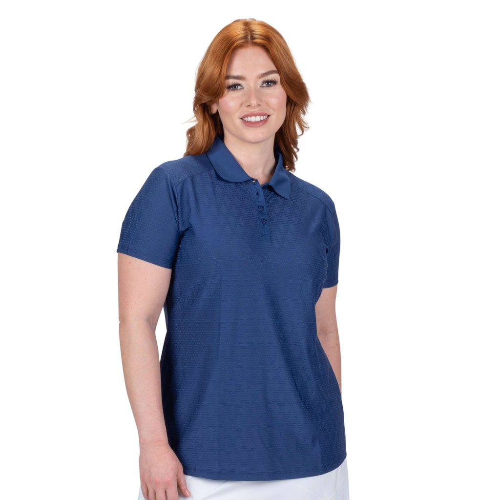 Nancy Lopez   Tempo Short Sleeve Polo Plus Navy