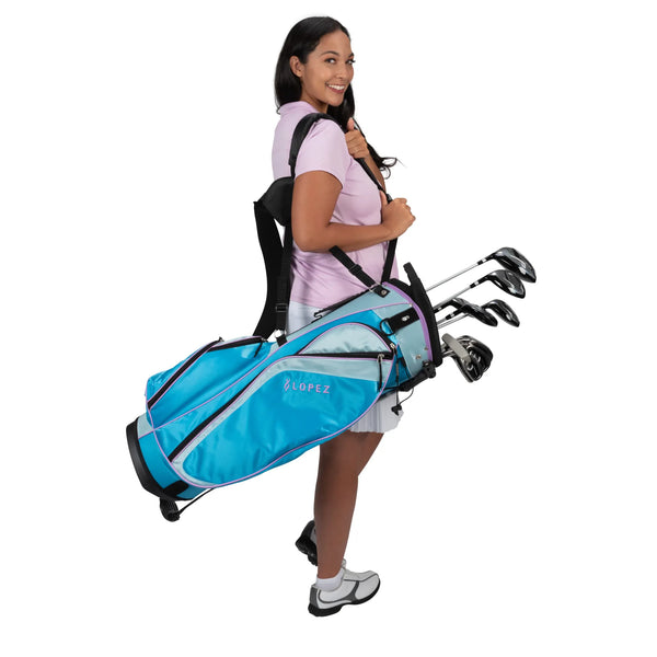Nancy Lopez  Ashley 18-Piece Stand Bag Package Set - Blue/Lilac 