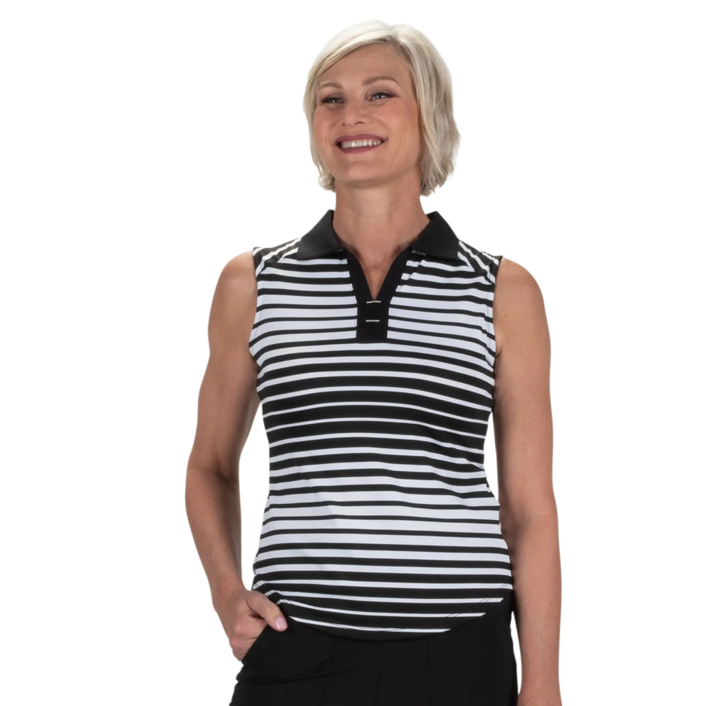 Nancy Lopez  Tango Sleeveless Polo Black Multi