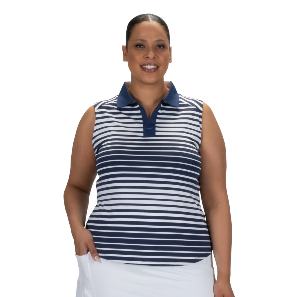 Nancy Lopez  Tango Sleeveless Polo Navy Multi