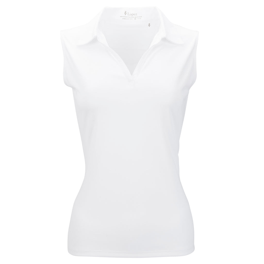Nancy Lopez Golf Legacy Sleeveless Polo Plus - White