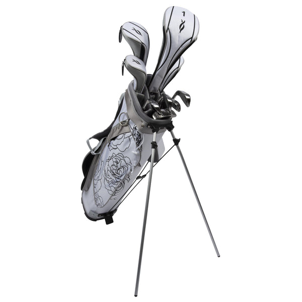 Nancy Lopez  Ashley 16-Piece Stand Bag Package Set - White/Black Black/White