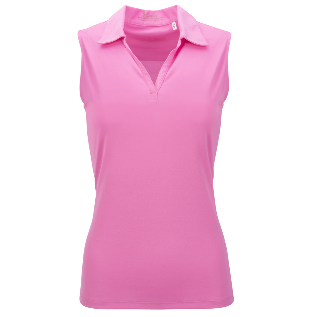 Nancy Lopez Golf Legacy Sleeveless Polo Plus - Hot Pink